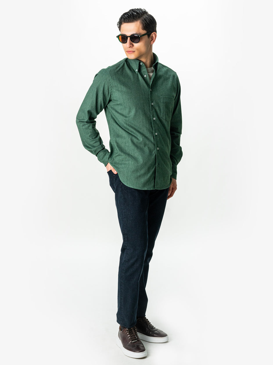 Camasa Barbati Casual Verde Brad Din Bumbac Natural Tip Flanel BMan0037 (4)