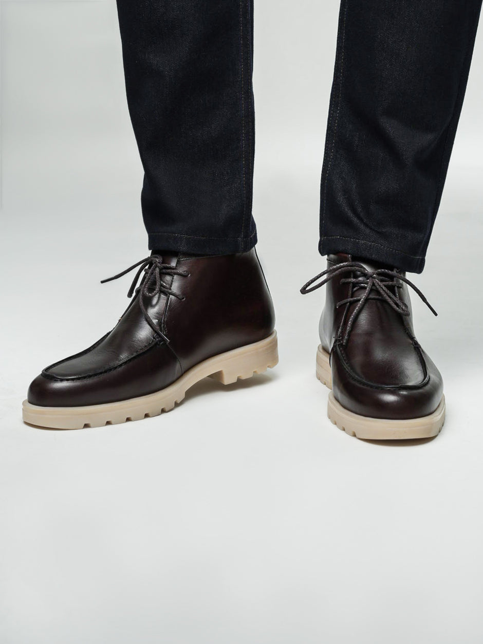 Ghete Barbati Maro Inchis Chukka Piele Naturala BMan148 (7)