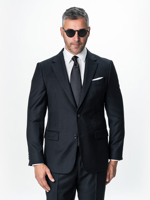 Costum Barbati Negru Clasic 100% Lana Vitale Barberis BMan0001