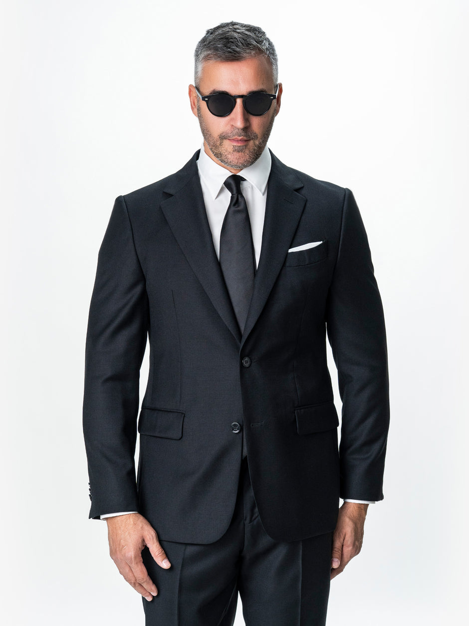 Costum Barbati Negru Clasic 100% Lana Vitale Barberis BMan0001 (4)