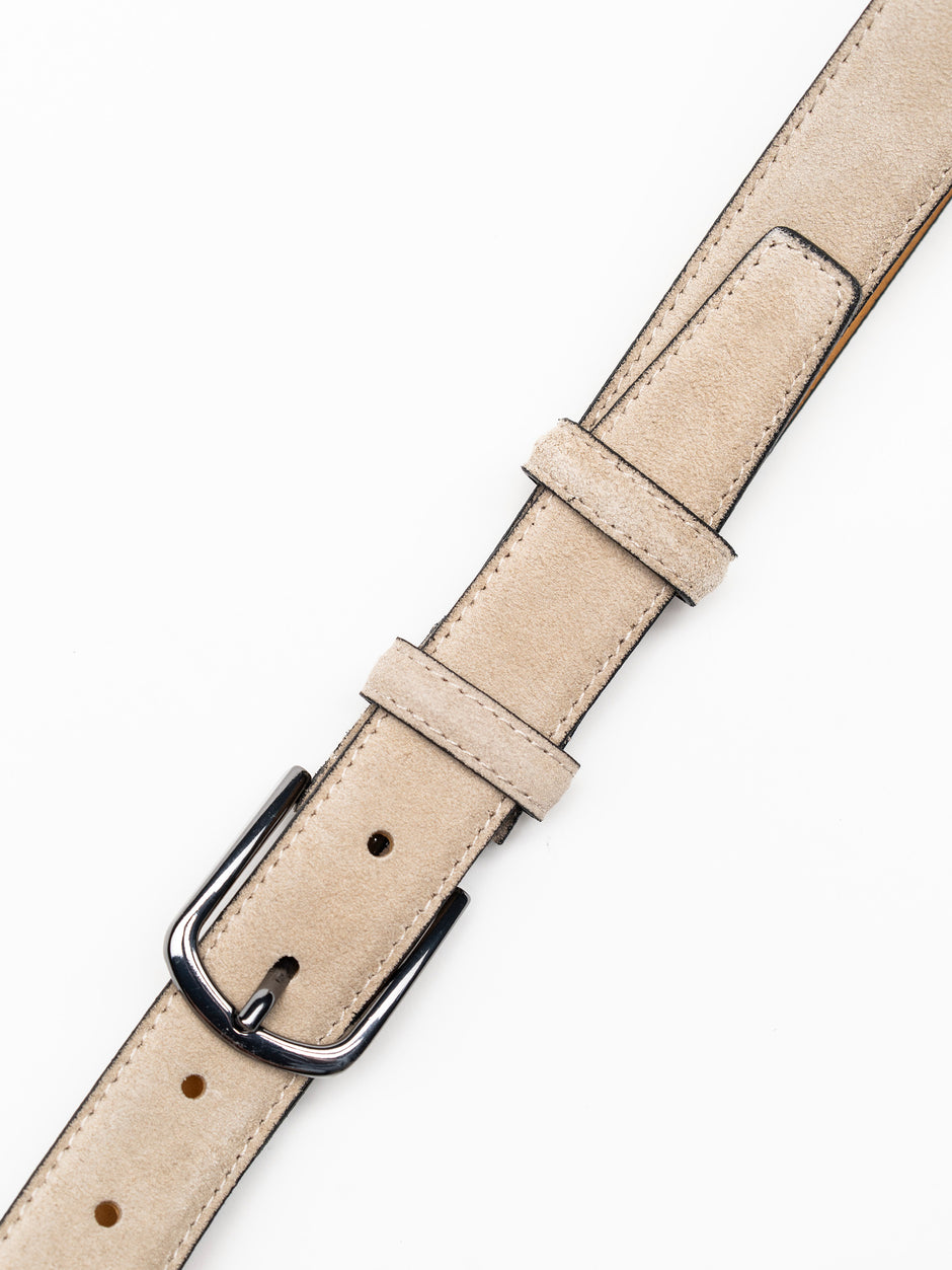 Curea Barbati Crem Din Piele Intoarsa 3cm BMan115 (4)