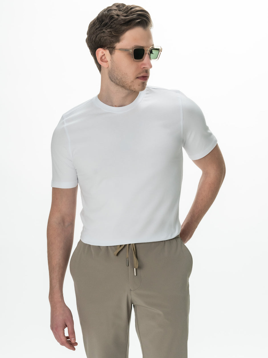 Tricou Simplu Barbati Alb Mat 100% Bumbac Natural Essentials BMan285 (7)