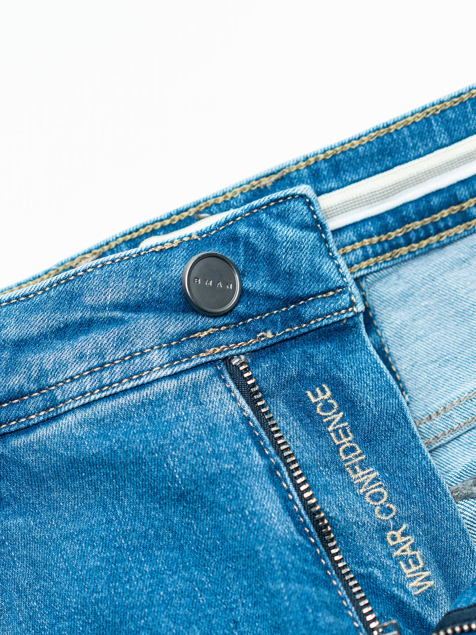 Blugi Barbati Albastru Denim Comfort Fit All Season BMan0002 (10)