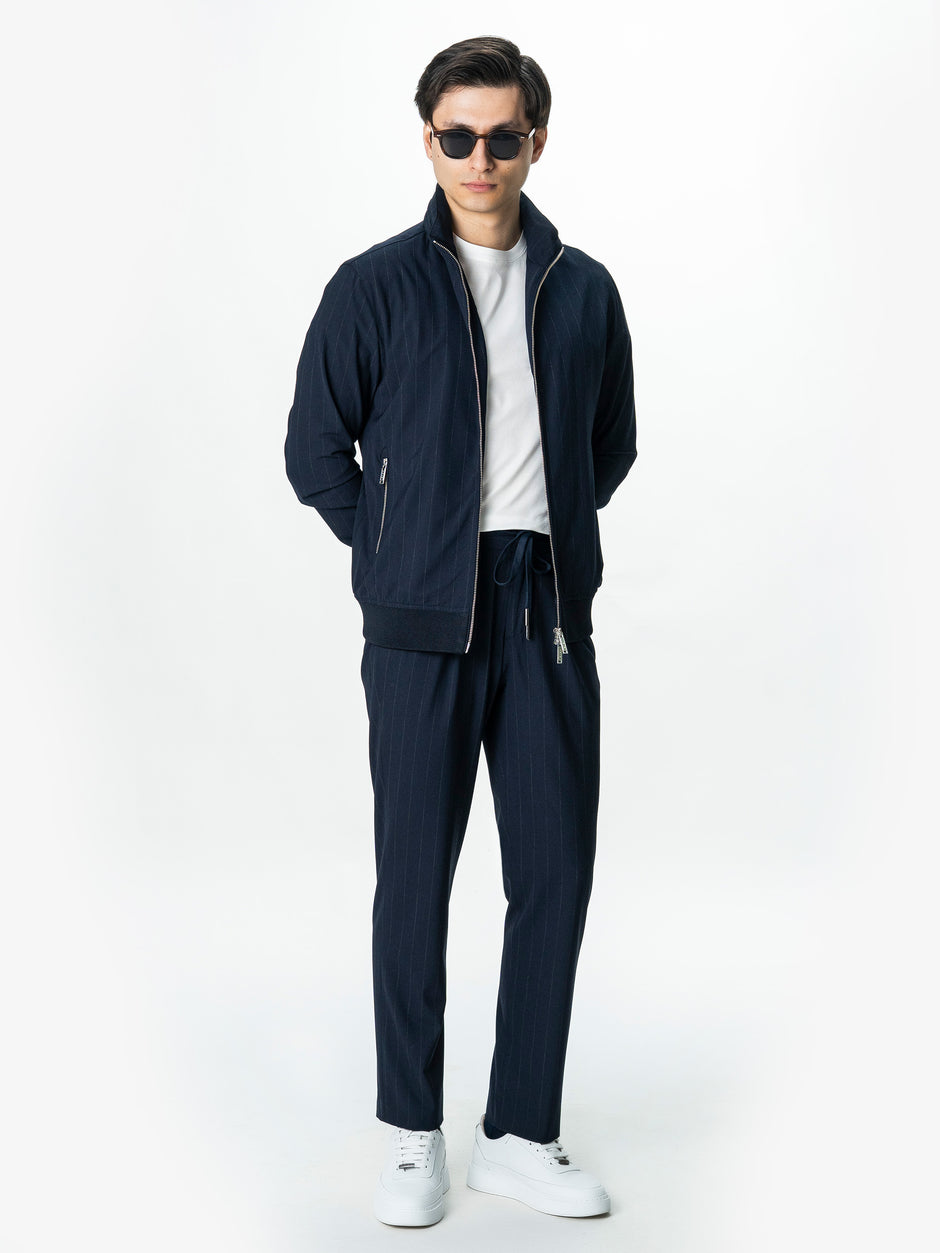 Geaca Barbati Tip Jacheta Bleumarin Cu Dungi BMan BMan0007 (5)