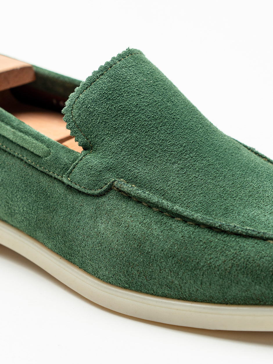 Mocasini Barbati Flexo De Vara Tip City Loafers Verde Fistic Piele Nubuc BMan197 (3)