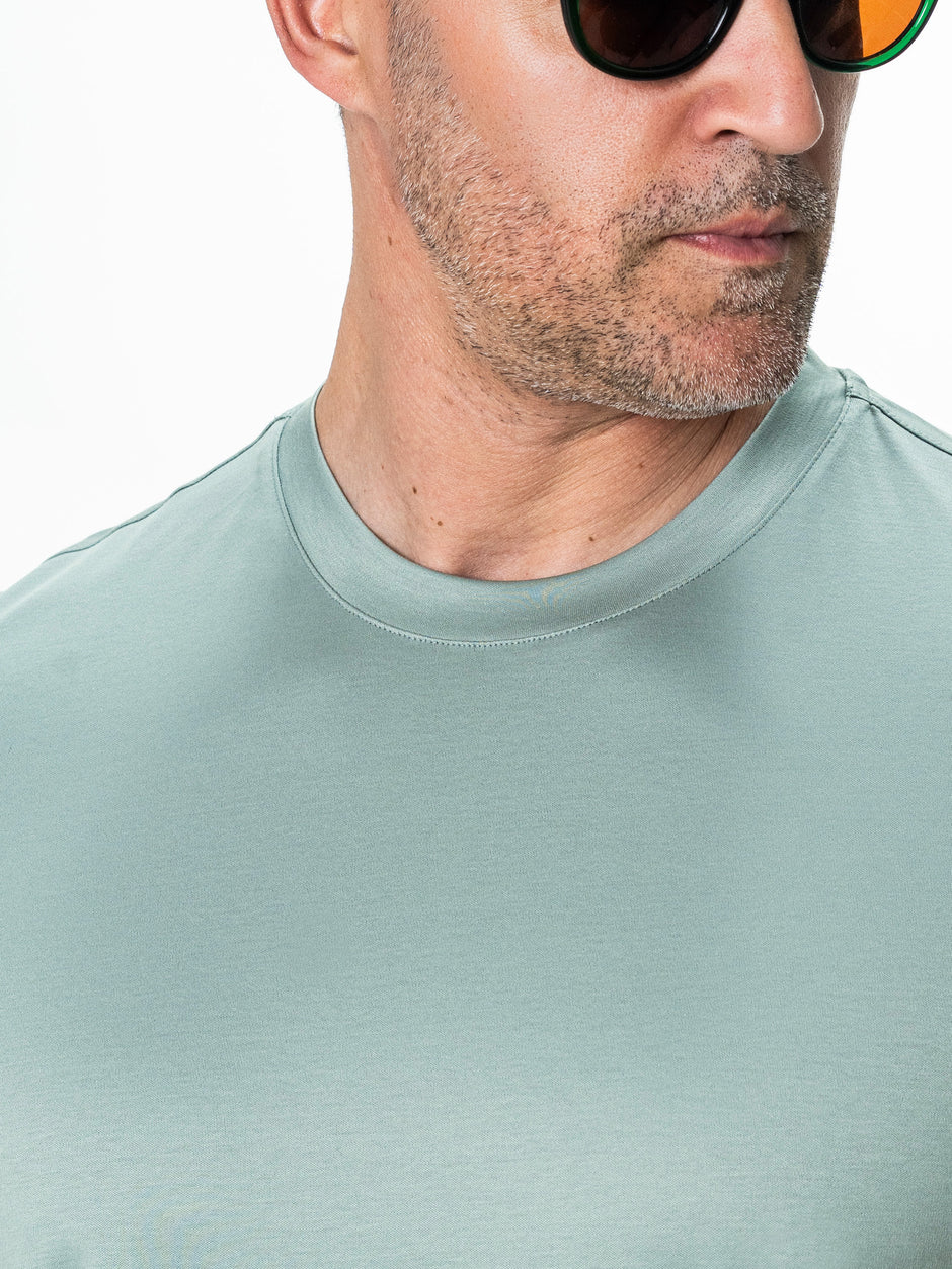 Tricou Barbati Bumbac Egiptean Dublu Mercerizat Verde Menta BMan279 (2)