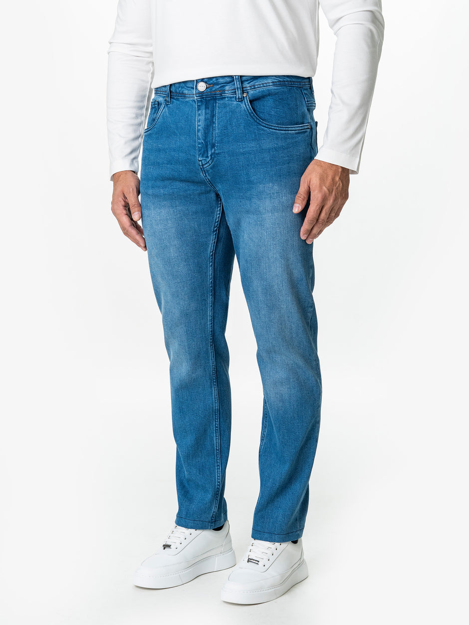 Blugi Barbati Albastru Denim Comfort Fit All Season BMan0005 (2)