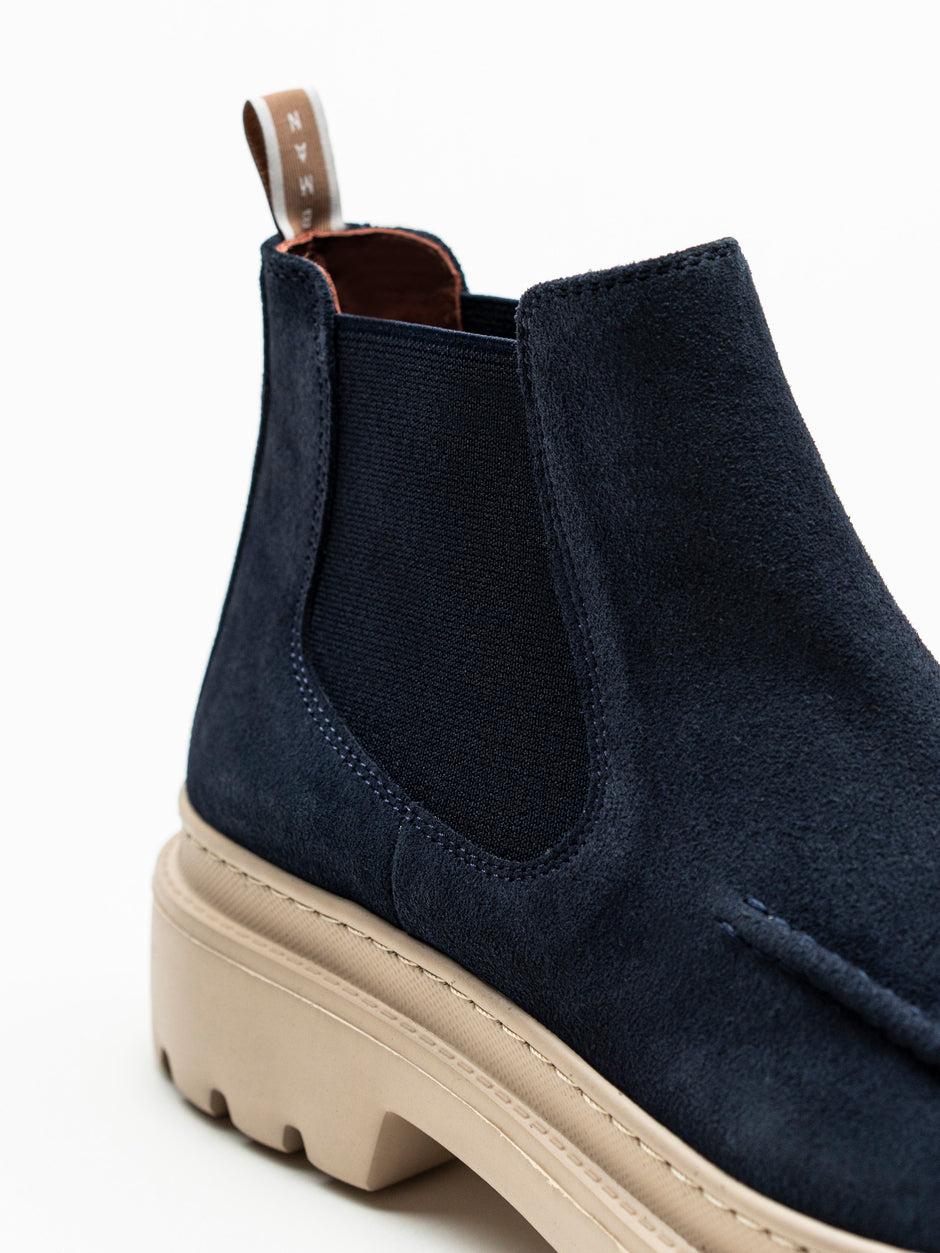 Ghete Barbati Bleumarin Din Piele Intoarsa Cu Talpa Din Spuma BMan149 (3)