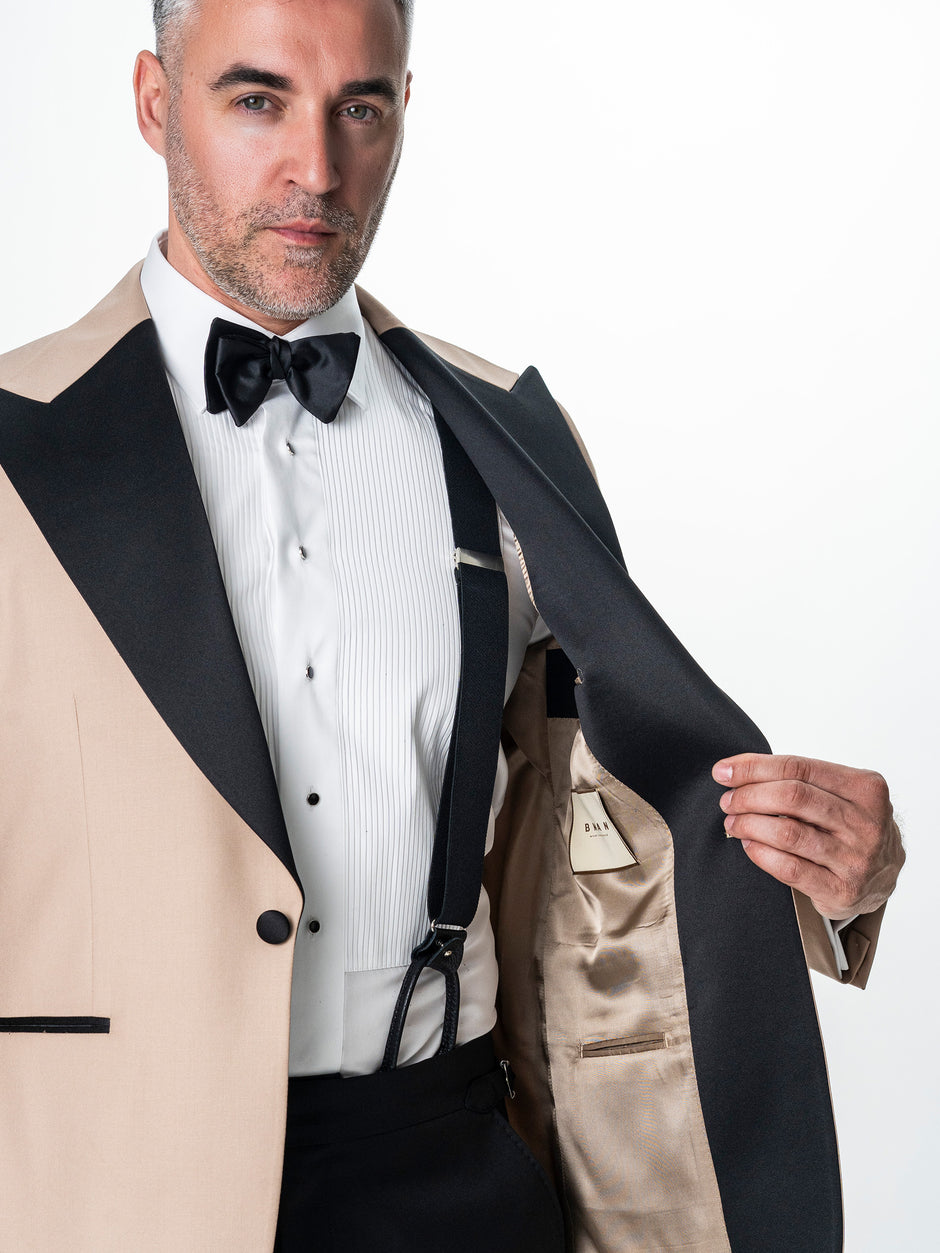 Costum Mire Smoking Bej Lana Vitale Barberis BMan339 (8)