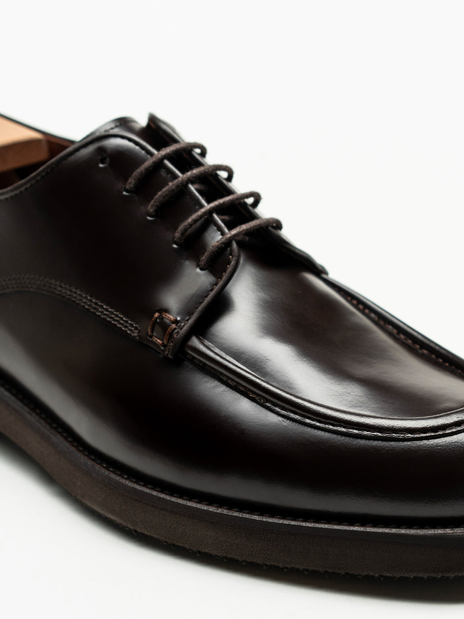 Pantofi Barbati Derby Piele Naturala Maro Închis BMan0426 (3)