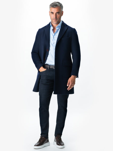 Palton Barbati Albastru Indigo 100% Lana Finitura Felice Cu Vesta Detasabila BMan113 (3)