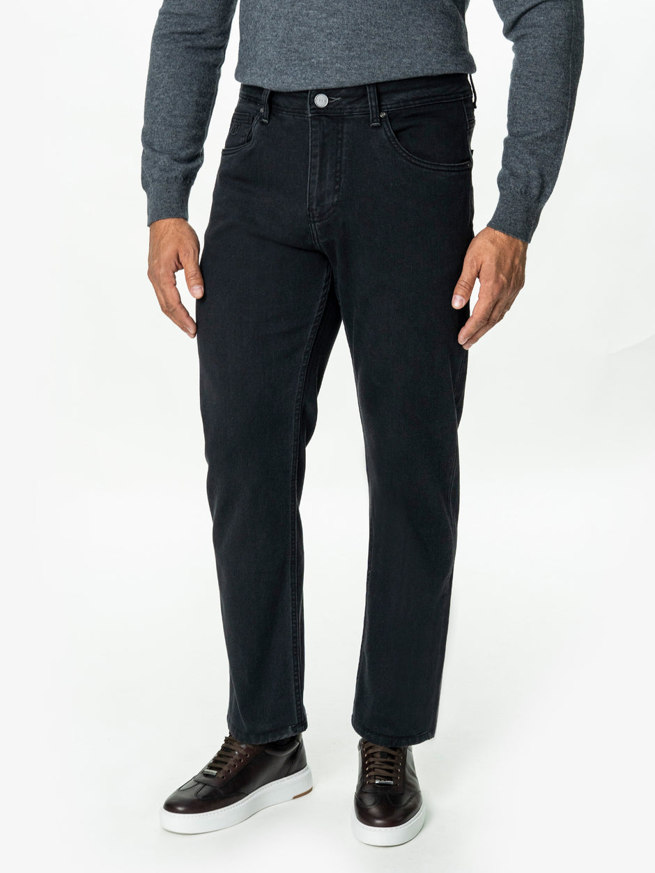 Blugi Barbati Gri Antracit Denim T400 Relaxed Fit BMan0011 (7)