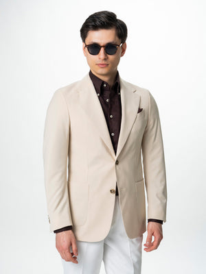 Sacou Barbati Crem Smart Casual Din Lana BMan0074