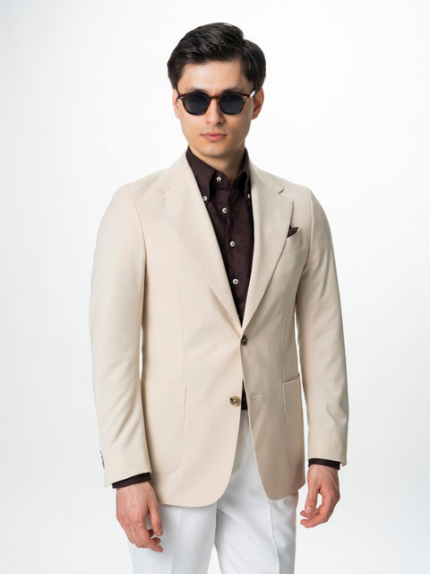 Sacou Barbati Crem Smart Casual Din Lana BMan0074