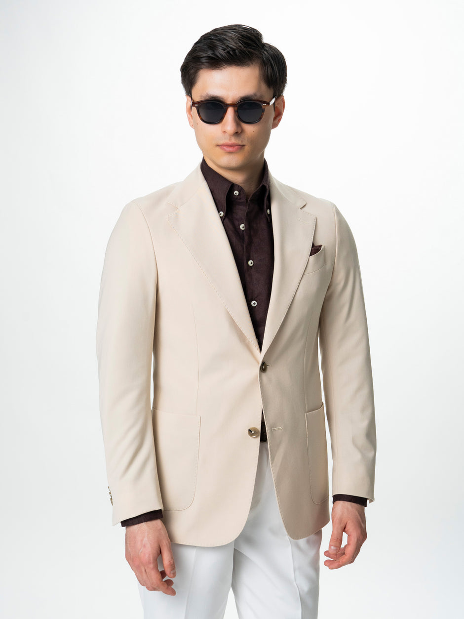 Sacou Barbati Crem Smart Casual Din Lana BMan0074 (8)