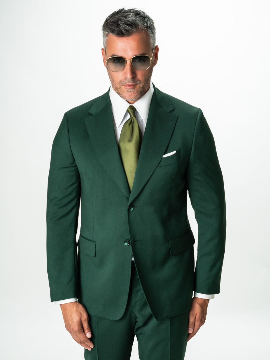 Costum Elegant Verde Barbati Lana Lanificio Cerruti Super110 BMan0002 (9)