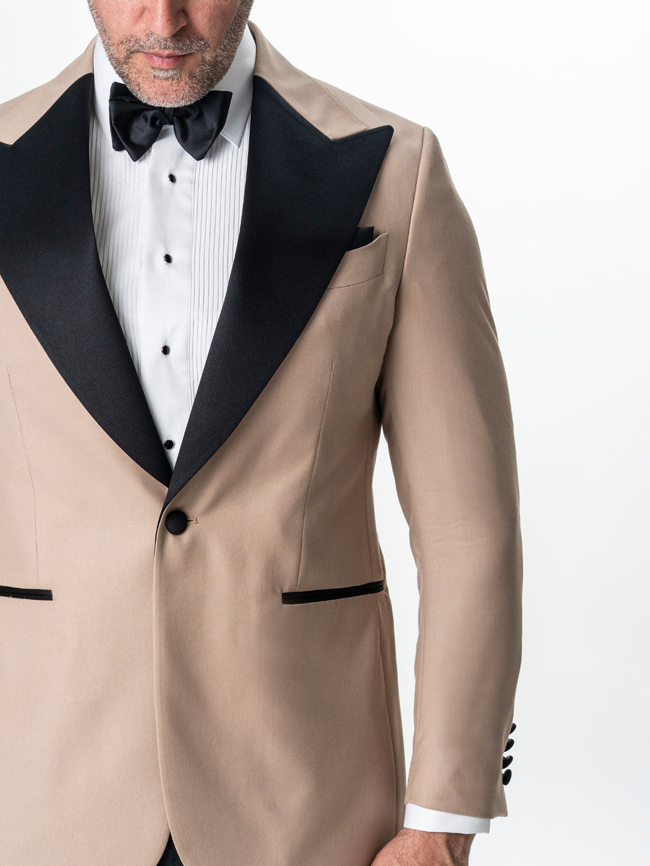 Costum Mire Smoking Bej Lana Vitale Barberis BMan339 (9)