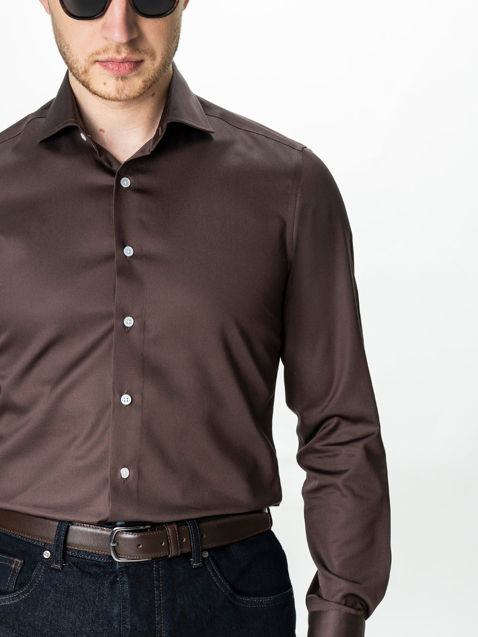 Camasa Cafenie Barbati Premium Confort Fit Non Iron BMan0063 (7)