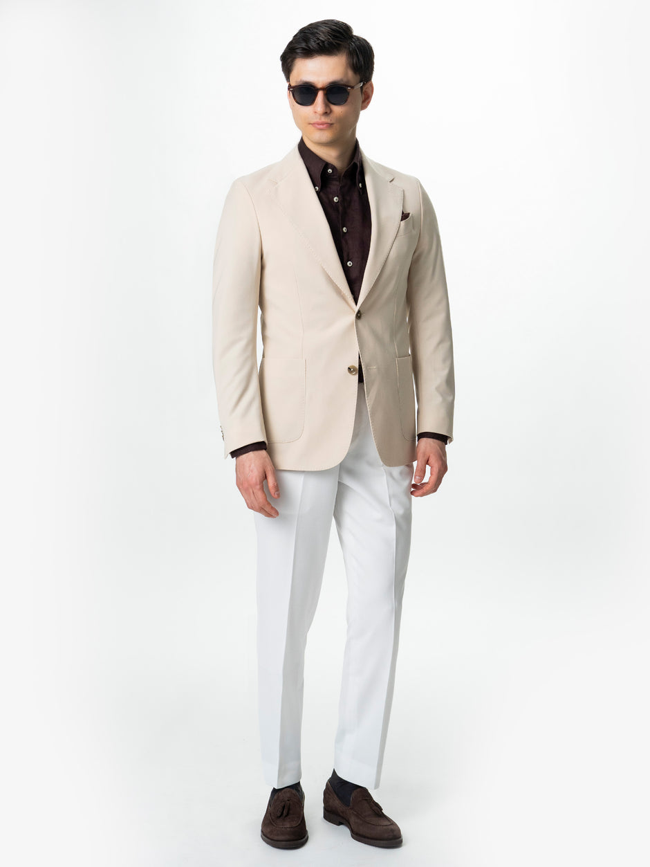 Sacou Barbati Crem Smart Casual Din Lana BMan0074 (2)