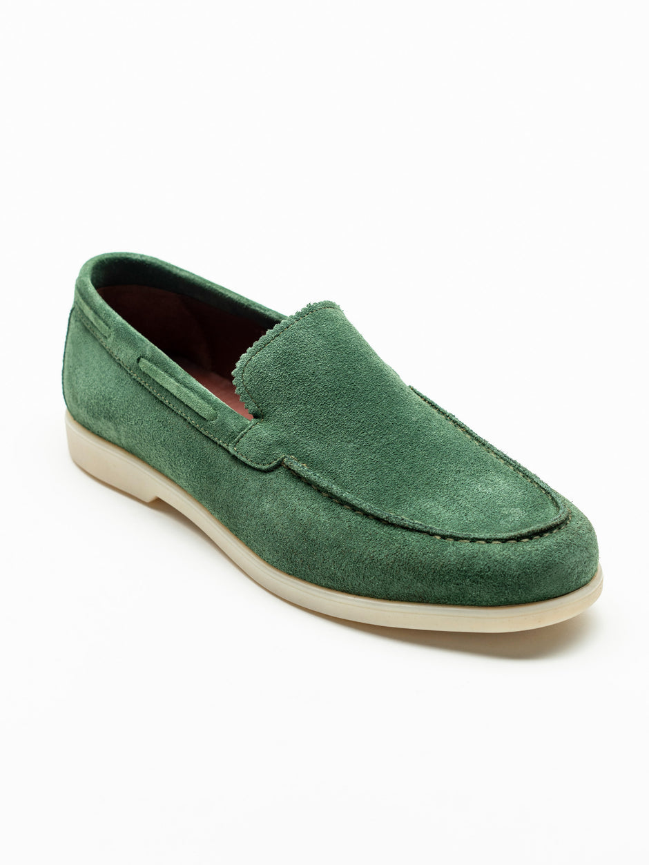 Mocasini Barbati Flexo De Vara Tip City Loafers Verde Fistic Piele Nubuc BMan197 (6)