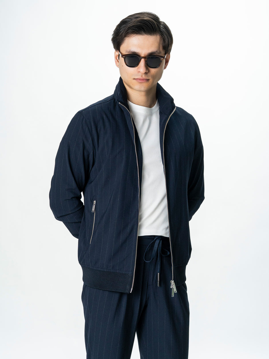 Geaca Barbati Tip Jacheta Bleumarin Cu Dungi BMan BMan0007 (2)