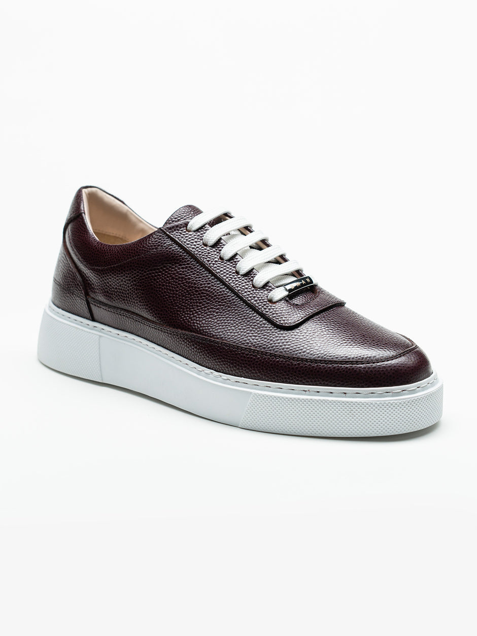 Pantofi Casual Barbati Bordo Sneakers 100% Piele Naturala Bman0383 (2)