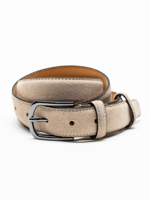 Curea Barbati Crem Din Piele Intoarsa 3cm BMan115