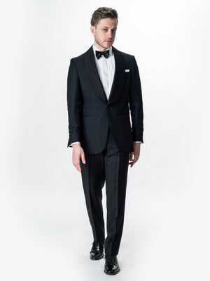 Costum Barbati Smoking Negru Lana Vitale Super110 BMan343