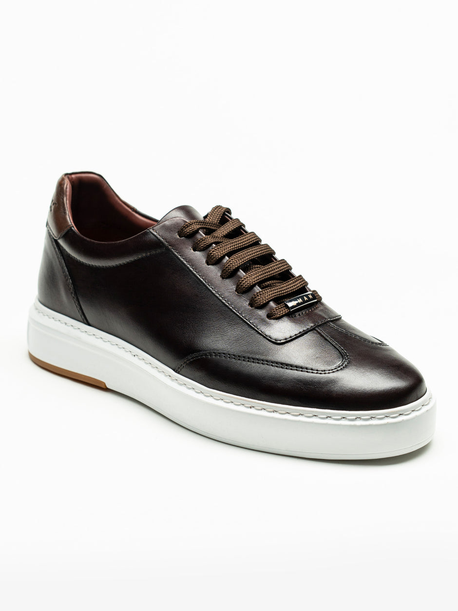 Pantofi Casual Barbati Sneakers Maro Cafeniu 100% Piele Naturala BMan0397 (2)