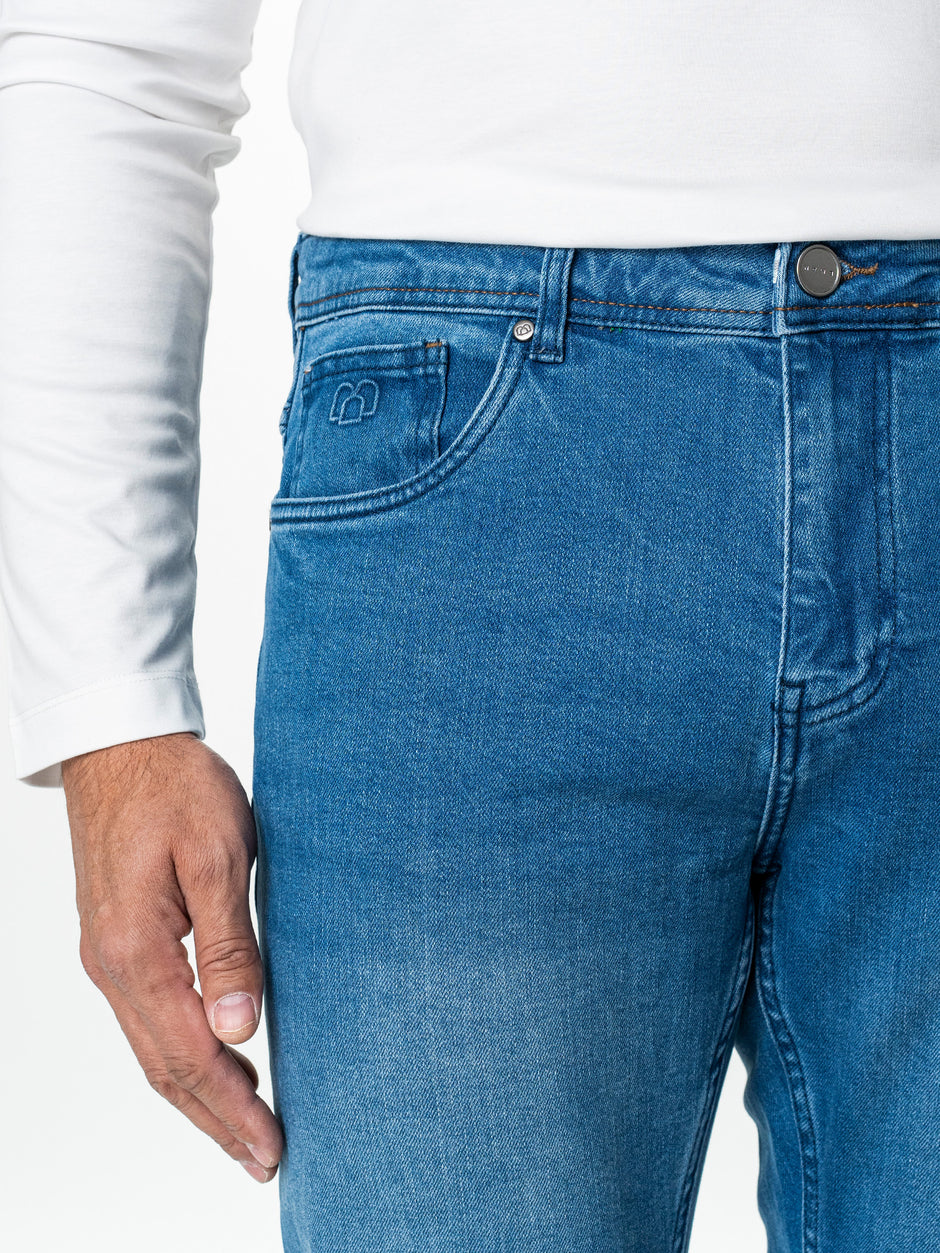 Blugi Barbati Albastru Denim Comfort Fit All Season BMan0005 (5)