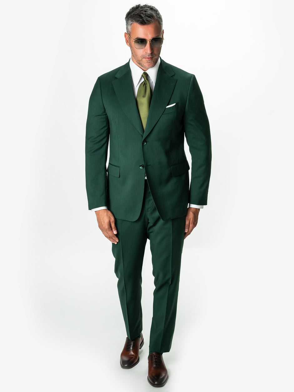 Costum Elegant Verde Barbati Lana Lanificio Cerruti Super110 BMan0002 (4)