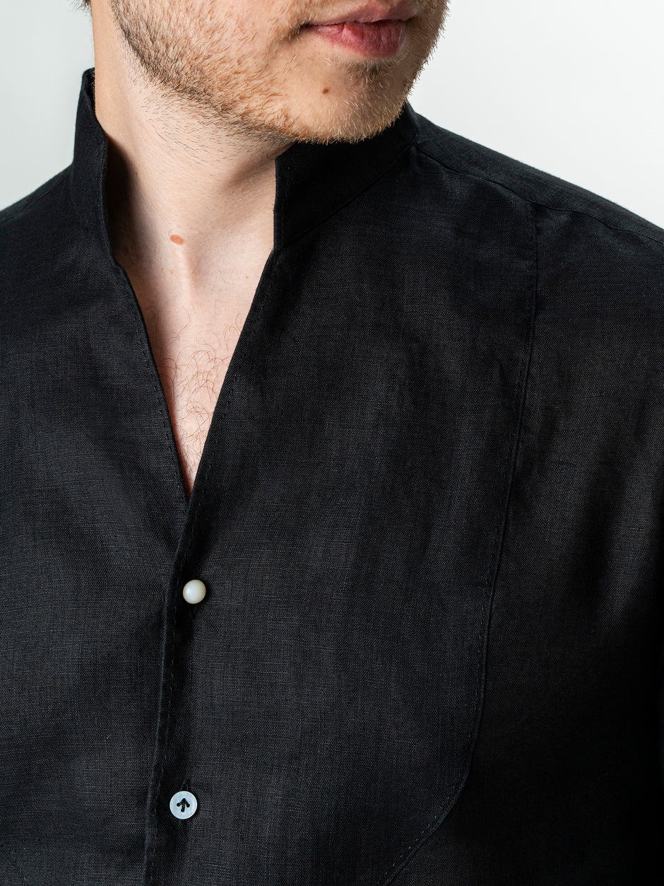 Camasa Barbati De Vara Neagra 100% In Natural BMan0075 (3)
