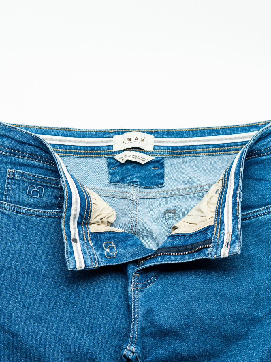 Blugi Barbati Albastru Denim Comfort Fit All Season BMan0002 (9)