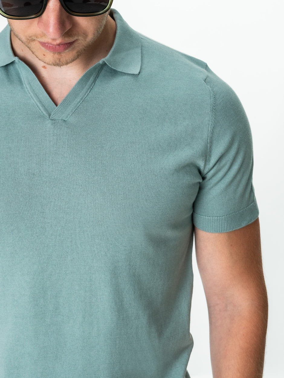 Tricou Verde Menta Bărbați Polo Modern Vară  Din Bumbac BMan286 (10)