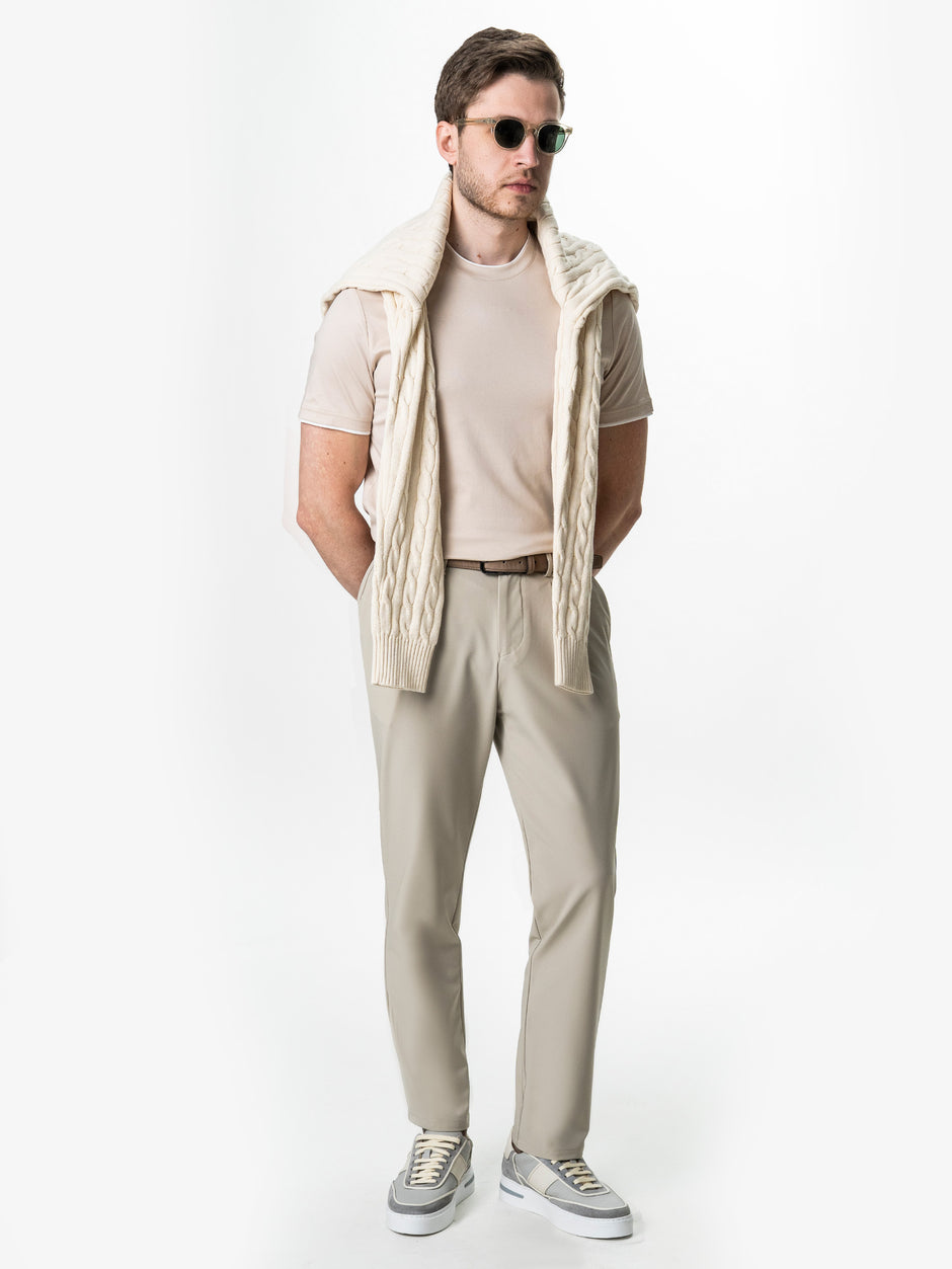 Tricou Barbati Crem Din Bumbac Egiptean Bman271 (11)
