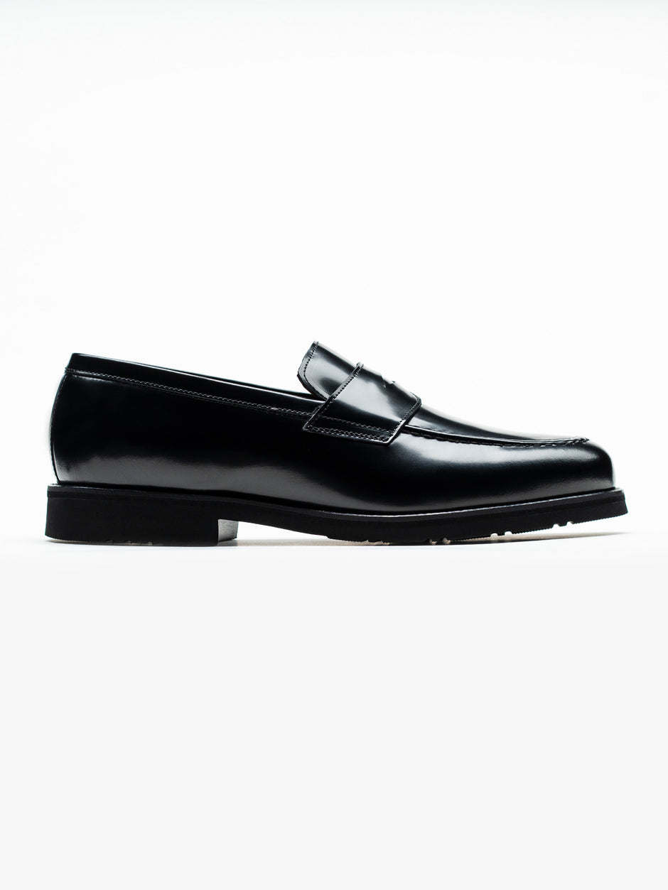 Mocasini Negru Semilucios Barbati Din Piele Naturala Formal Loafers Bman222 (7)