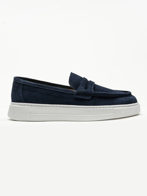 Mocasini Barbati Smart Casual Bleumarin De Vara Piele Intoarsa BMan217