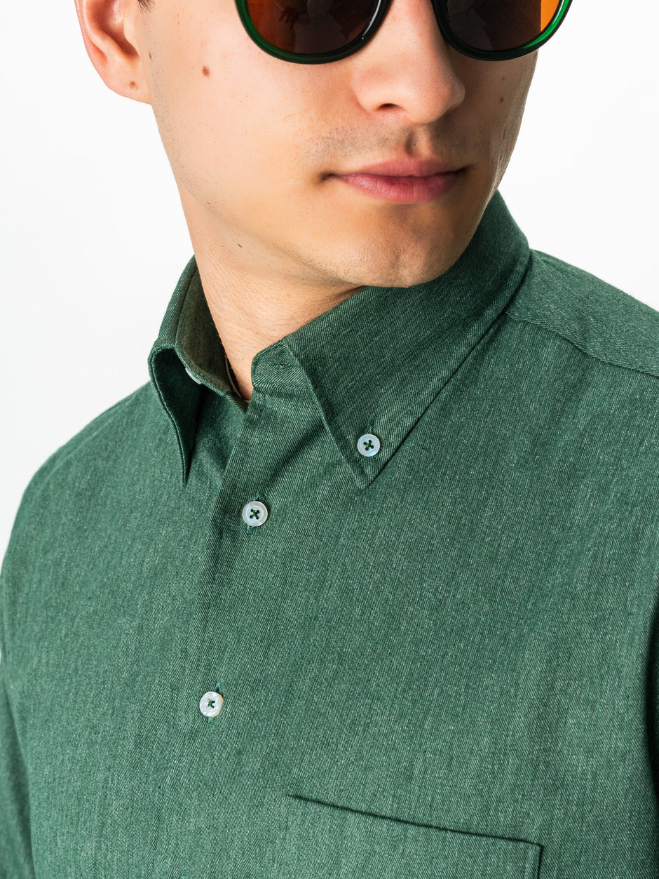 Camasa Barbati Casual Verde Brad Din Bumbac Natural Tip Flanel BMan0037 (3)
