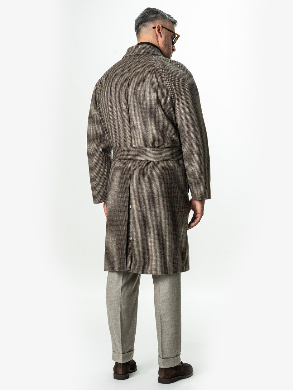 Palton Barbati Iarna Maro 100% Lana Houndstooth BMan0005 (10)