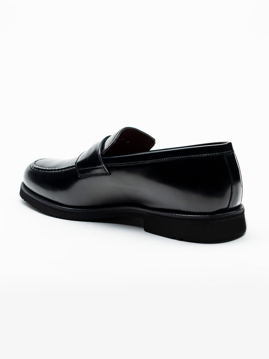 Mocasini Negru Semilucios Barbati Din Piele Naturala Formal Loafers Bman222 (8)