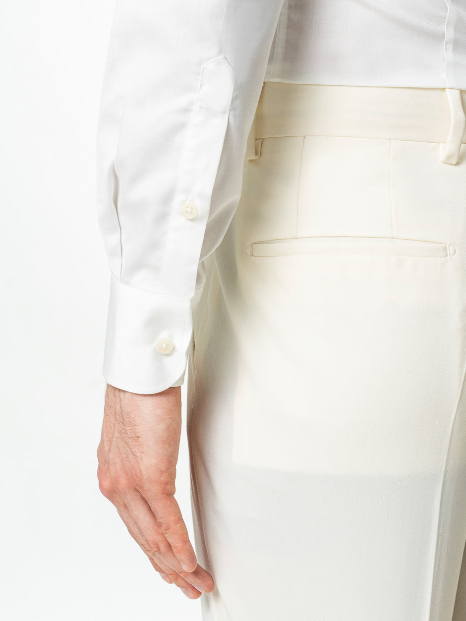 Camasa Barbati Alba Off-White 100% Bumbac All Season Non Iron BMan0060 (8)