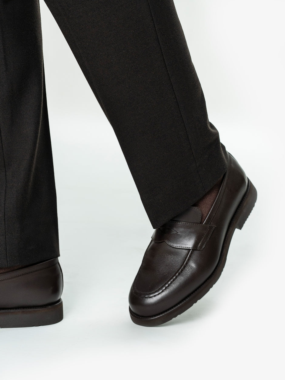 Pantaloni Eleganti Barbati Maro Cafeniu din Lana BMan0112 (8)