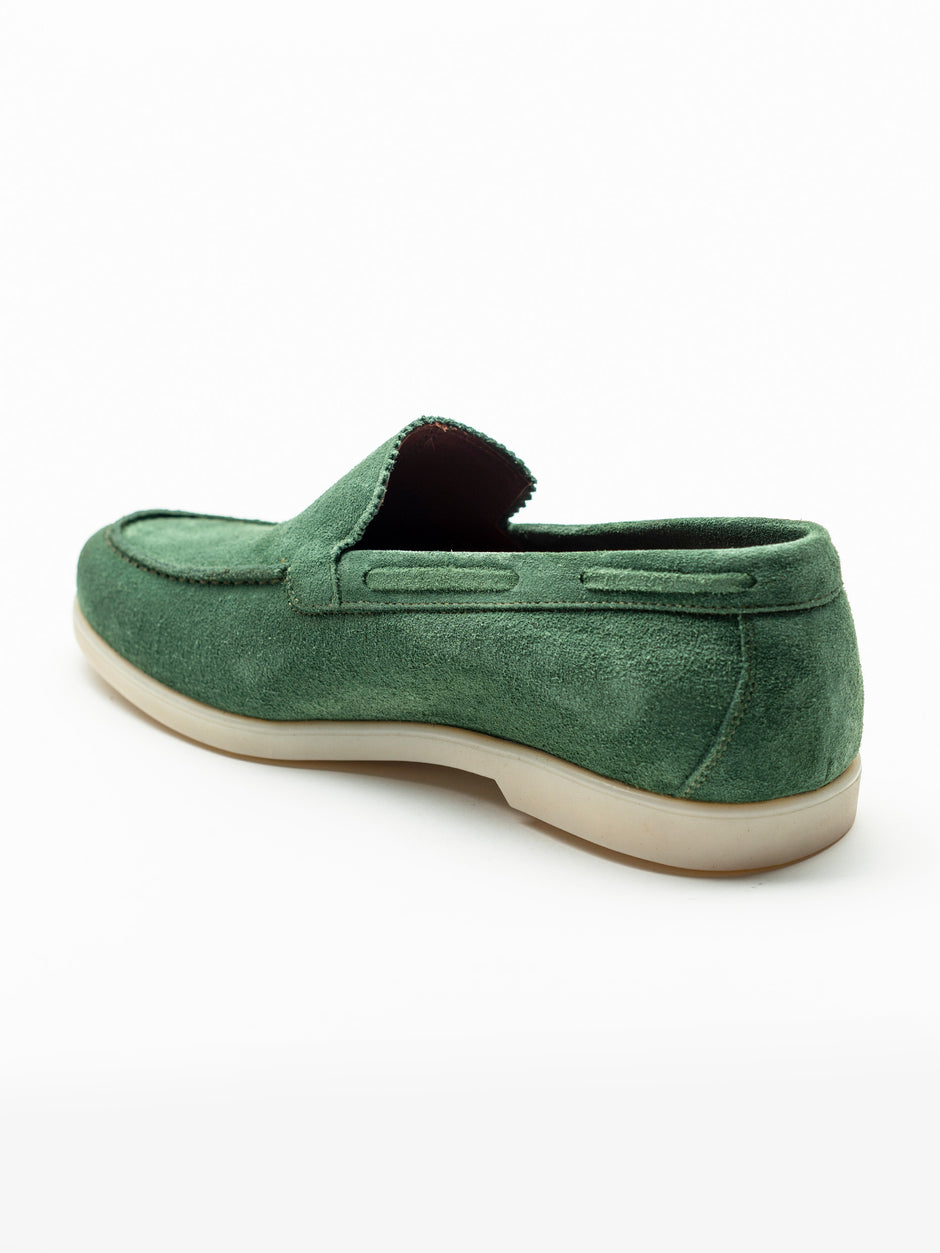 Mocasini Barbati Flexo De Vara Tip City Loafers Verde Fistic Piele Nubuc BMan197 (9)