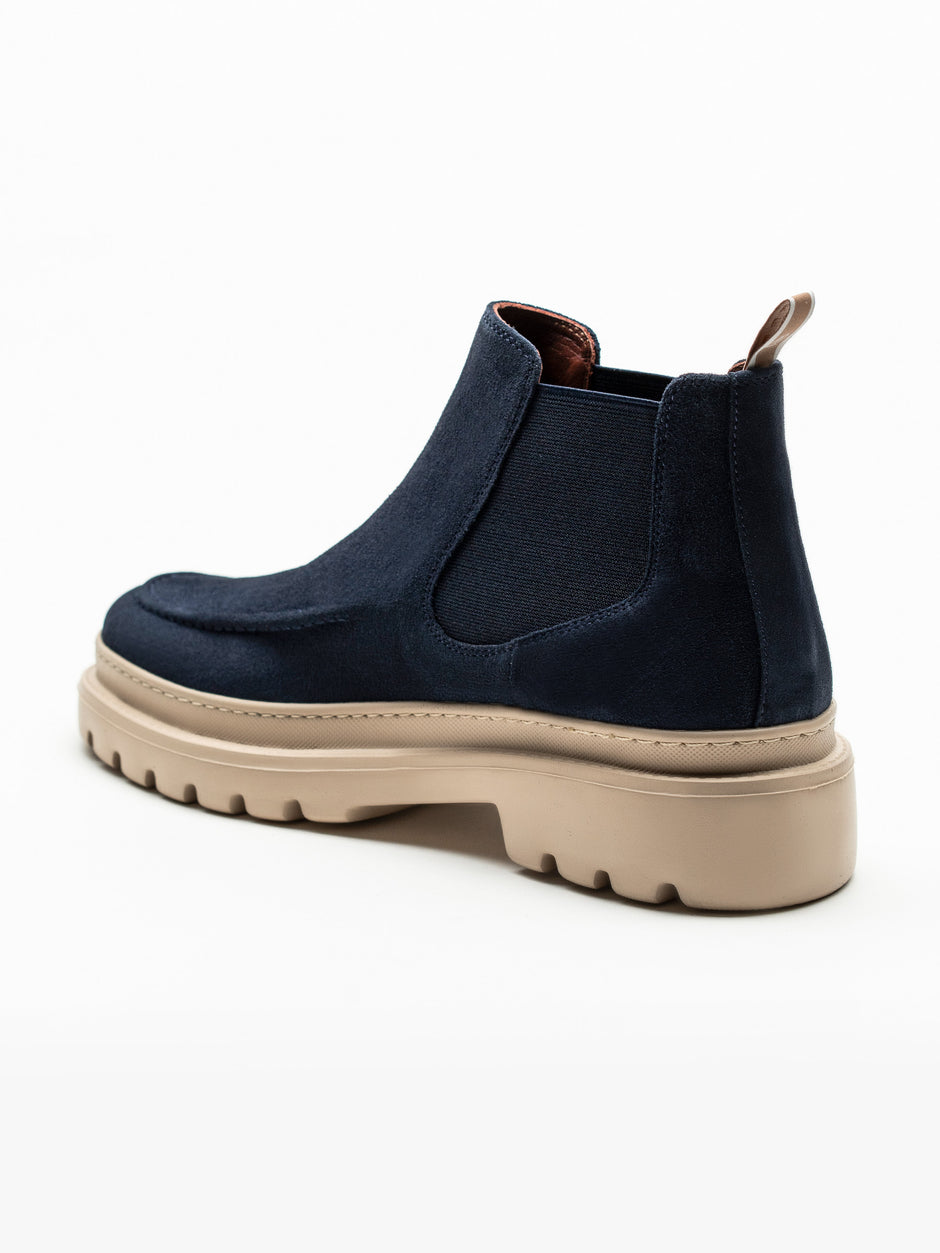 Ghete Barbati Bleumarin Din Piele Intoarsa Cu Talpa Din Spuma BMan149 (6)