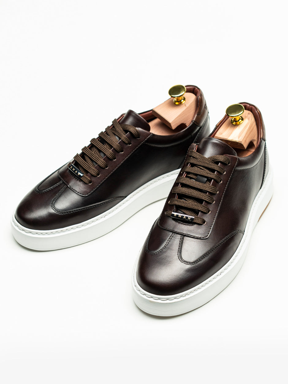 Pantofi Casual Barbati Sneakers Maro Cafeniu 100% Piele Naturala BMan0397 (9)