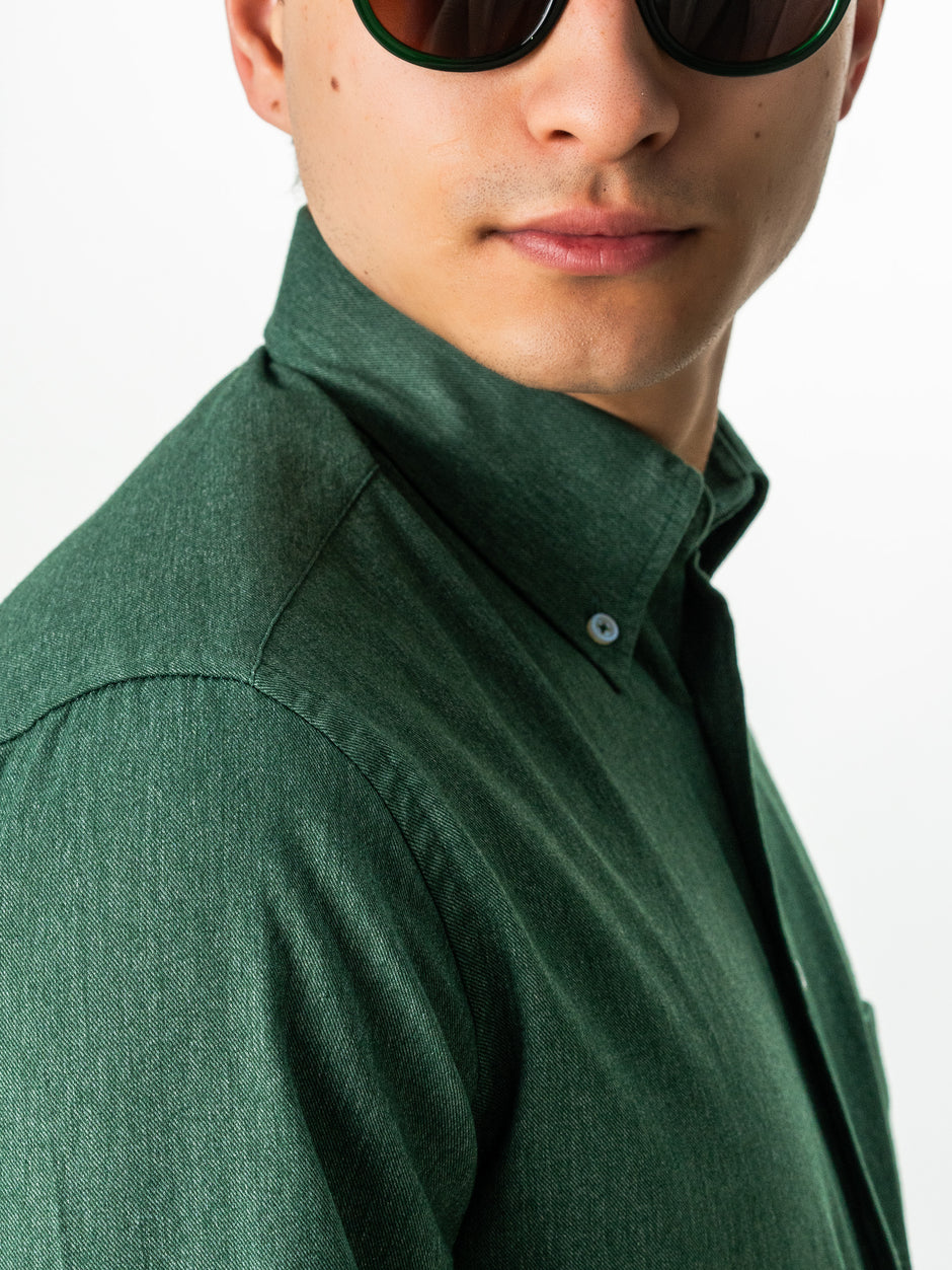 Camasa Barbati Casual Verde Brad Din Bumbac Natural Tip Flanel BMan0037 (5)