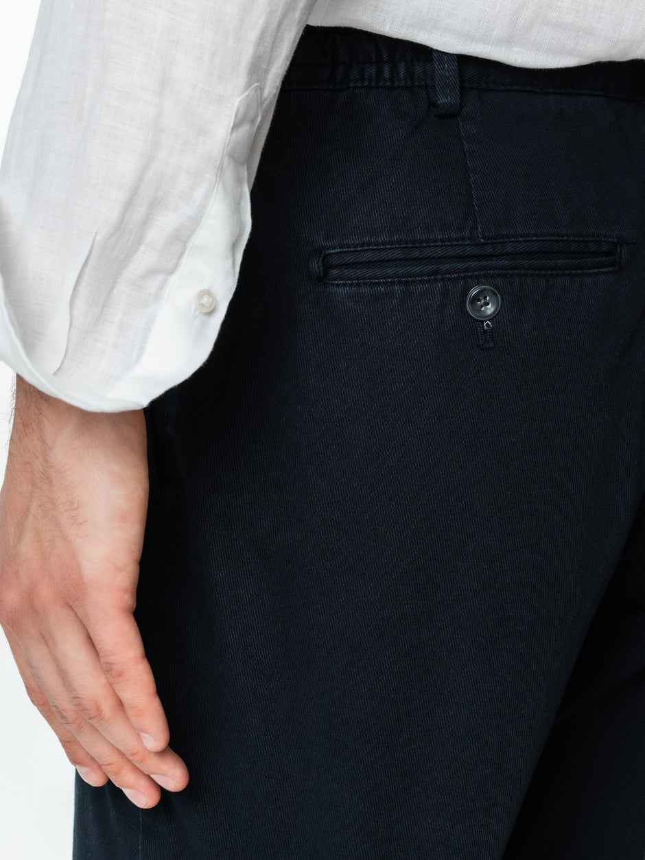 Pantaloni Barbati Scurti Cu Siret De Vara Bleumarin Din 100% Bumbac BMan176 (5)