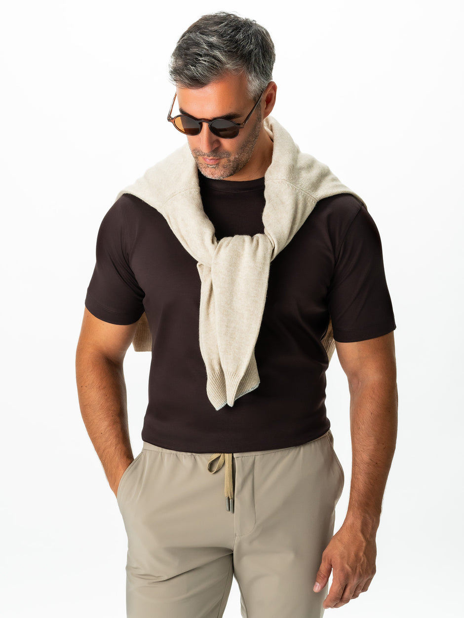 Tricou Barbati Maro Cafeniu Bumbac Egiptean 120/2 BMan279 (2)