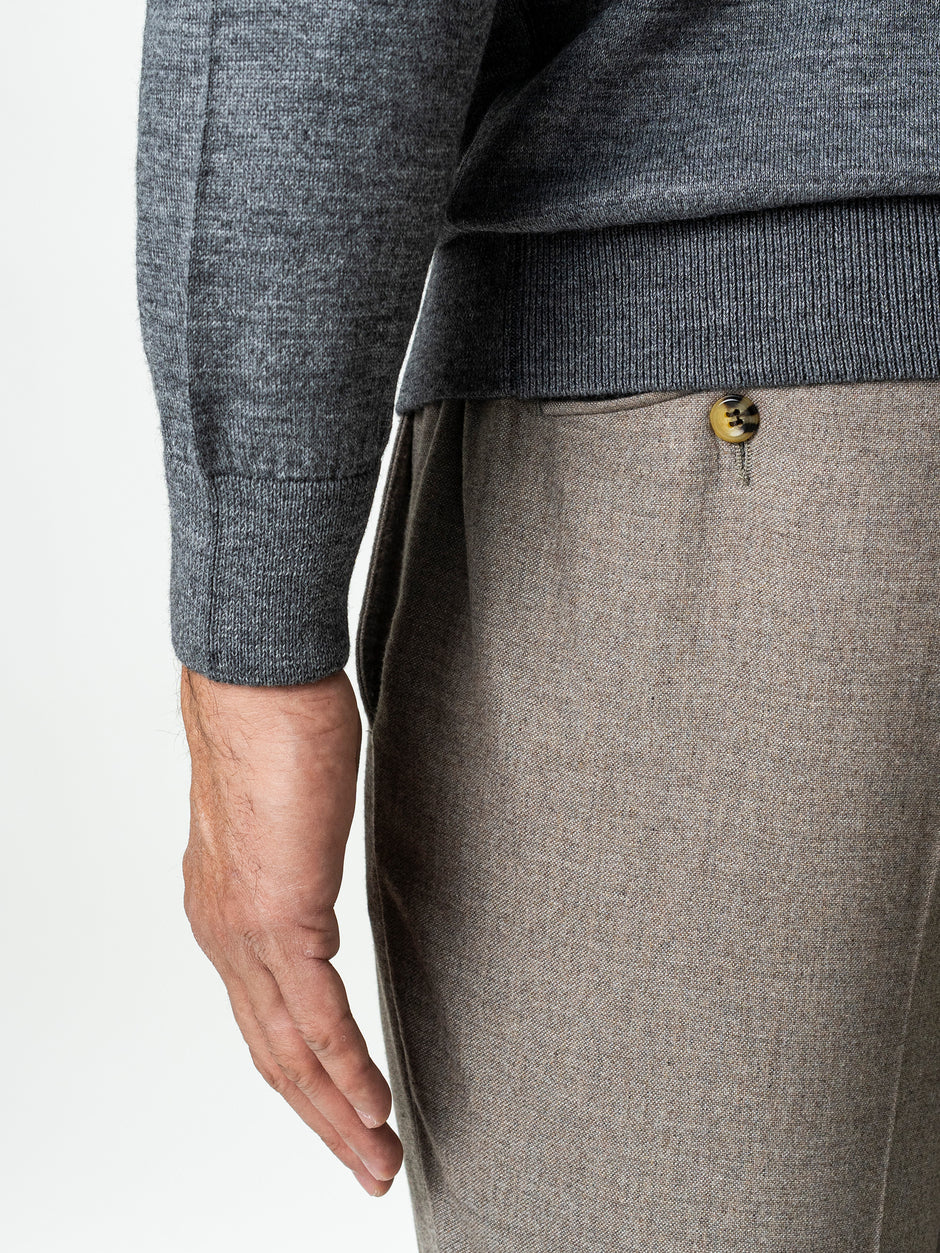 Pulover Cu Fermoar Lung Barbati Gri Din Lana Merinos Falco BMan0005 (8)