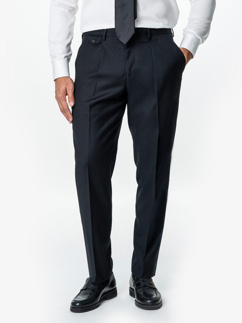 Costum Elegant Barbati Negru Doua Randuri Lana Vitale Barberis Bman0005 (8)